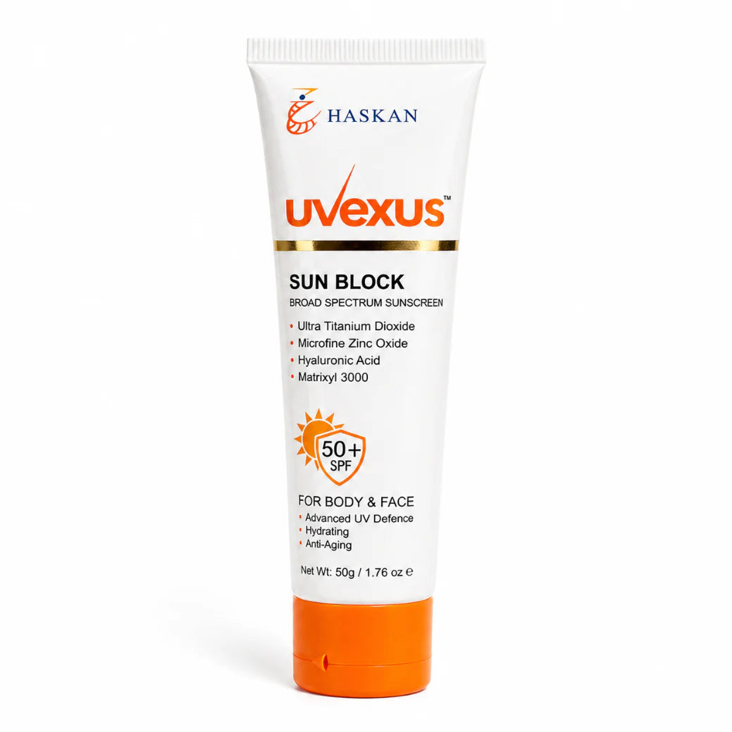 Uvexus Sun Block SPF 50+ — part of the Haskan Summer Skin Defense Kit